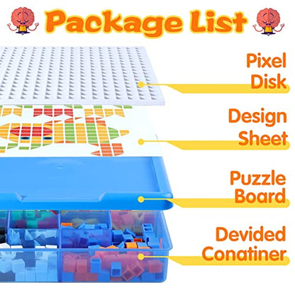 ZOZOPLAY Large Cube Mosaic Puzzle, 490-Piece STEM Learning Building Blocks