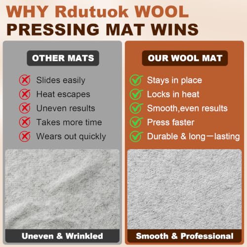 Wool Pressing Mat 100% New Zealand Wool Ironing Mat 17x24 &10x10in - size: 17" x 24" + 10" x 10"