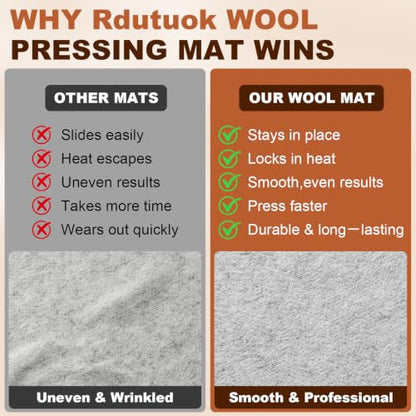 Wool Pressing Mat 100% New Zealand Wool Ironing Mat 17x24 &10x10in - size: 17" x 24" + 10" x 10"