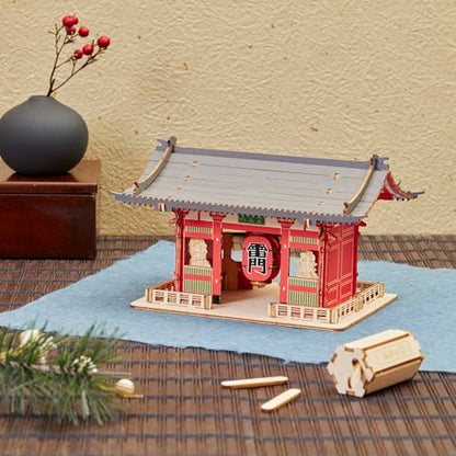 Kaminarimon Color Edition – Wooden 3D Puzzle Model Kit – DIY Japanese Temple Craft – No Glue Required – Cultural Gift & Display Piece - style: Kaminarimon