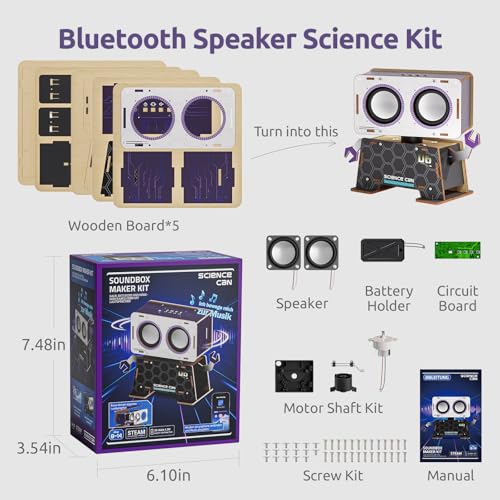 Science Can DIY Bluetooth Speaker Building Kit, STEM Kits for Kids Age 8-10 - style: Bluetooth Speaker