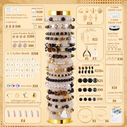Wurosi Jewelry Making Supplies Kit, Bracelet Making Kit for Adult - color: Black Gold