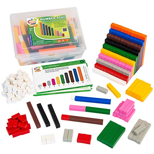 Kids First Math: Number Rods Math Kit w/Activity Cards | Develop Skills in Counting, Sorting, Sequencing, Graphing, Measuring & More | Visual Hands-on Math for At-Home or Classroom Learning, Ages 3+