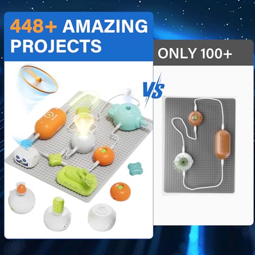 Science Kits for Kids, 448+ Projects Circuit Exploration Kits Educational Electronics Toys for Boys & Girls Hands-On Engineering Toy, Birthday, Halloween, Christmas Gift for Ages 5 6 7 8 9 10 11 12