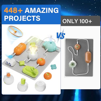 Science Kits for Kids, 448+ Projects Circuit Exploration Kits Educational Electronics Toys for Boys & Girls Hands-On Engineering Toy, Birthday, Halloween, Christmas Gift for Ages 5 6 7 8 9 10 11 12