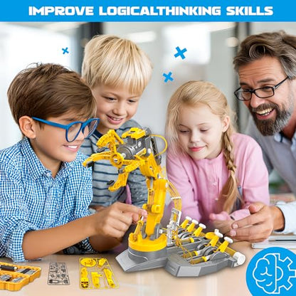 Hydraulic Robot Arm STEM Building Toy, 220 Pcs Engineering Kit
