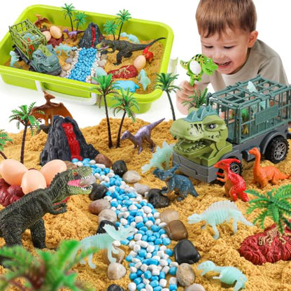 FRUSE Dinosaur Sensory Sand Kit,Sensory Bin Sand Toy,Dinosaur Toys for Kids