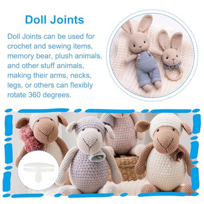 PATIKIL 15, 20, 25, 30, 35, 40, 45mm Doll Joints, 42 Set Plastic Removable Animal Joints Connector Engage Bolt for Bear Limbs Making Head Joints DIY Crafts