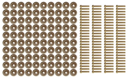 Wood Wheels - 100 Pack with Free Axle Pegs - Made in USA (1" Diameter) - size: 1" Diameter