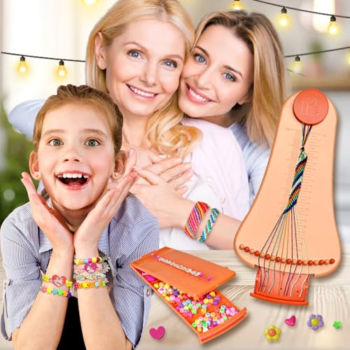 zwzxd Friendship Bracelet Making Kit Toys,Ages for 8 9 10 11 12 Year Old Girls, Kids Travel Activity Set,DIY kit,Arts and Crafts Bracelets String Maker Kit,Great Christmas Birthday Gifts (red-Orange) - color: red-orange
