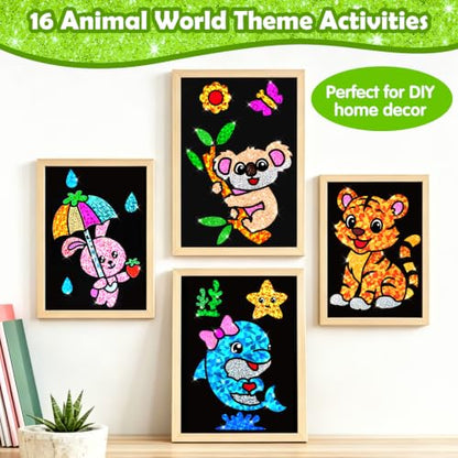 FUNNYB&G Foil Art Craft Kit for Kids, Sparkly Birthday Gift Toy for Kids - style: Animal World