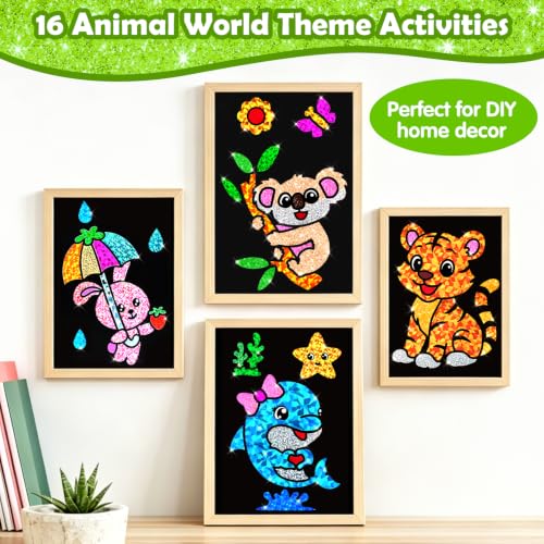 FUNNYB&G Foil Art Craft Kit for Kids, Sparkly Birthday Gift Toy for Kids - style: Animal World