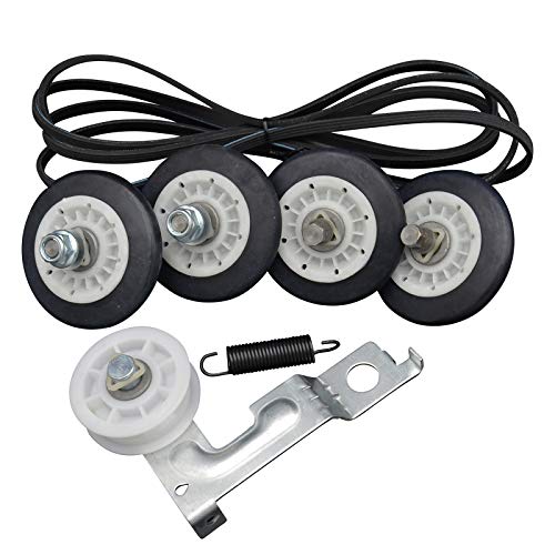 Dryer Repair Kit Compatible with LG Includes 4581EL2002C Dryer Drum Roller 4561EL3002A Dryer Idler Pulley 4400EL2001A Belt Spring Replace 4581EL3001A 4581EL3001C 4581EL2002A 4561EL3002B 4400EL2001F