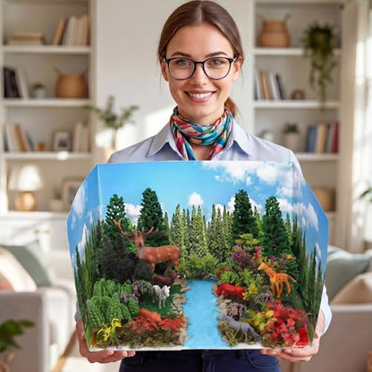 Sureio 120 Pcs Model Trees Diorama Kit Supplies with 2 Display Boxes - style: Classic