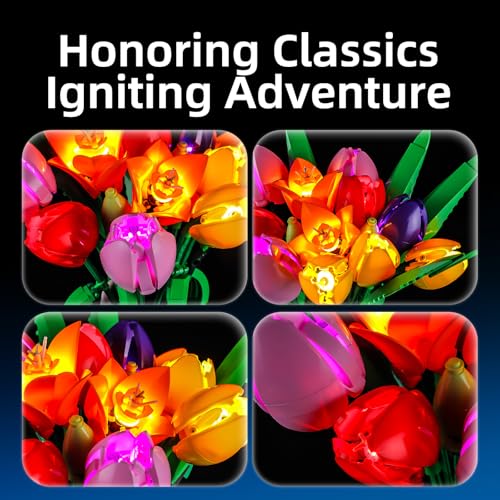YEABRICKS LED Light for Lego-11501 Botanicals Tulip Bouquet Building Blocks Model (Building Set NOT Included) - style: Only Light LEGO 11501 Tulip Bouquet