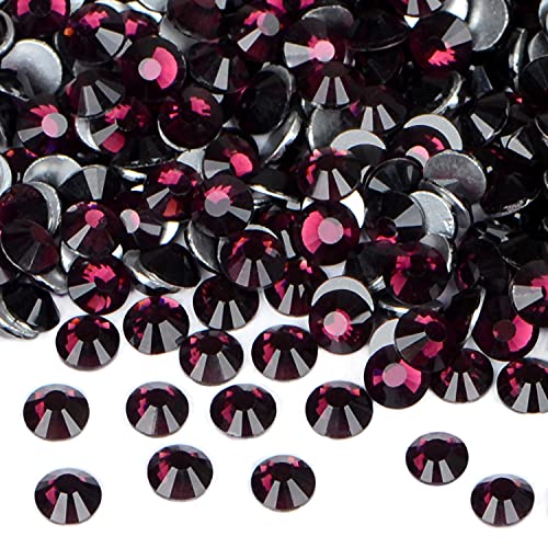 2880PCS Art Nail Rhinestones Non Hotfix Glue Fix Round Crystals Glass Flatback for DIY Jewelry Making with one Picking Pen (ss3 2880pcs, Amethyst) - color: Amethyst, size: ss3 2880pcs