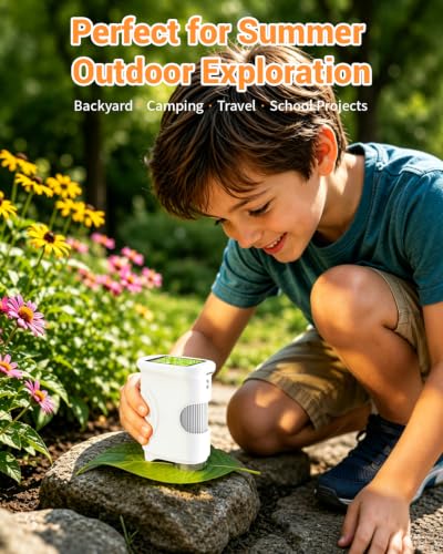 Handheld Microscope for Kids with 2.0" IPS Screen Digital Outdoor Gifts - color: White