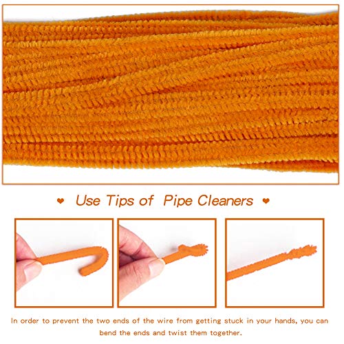 100 PCS Pipe Cleaners Craft, Orange Pipe Cleaners Bulk, Chenille Stem - color: Orange