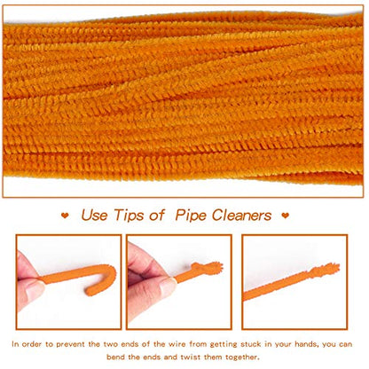 100 PCS Pipe Cleaners Craft, Orange Pipe Cleaners Bulk, Chenille Stem - color: Orange