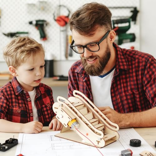 Toddmomy Miniature Mechanical Elevator Model Kit: Beige Puzzle Building Set for Elevator Enthusiasts(English Instruction Manual, Without Battery)