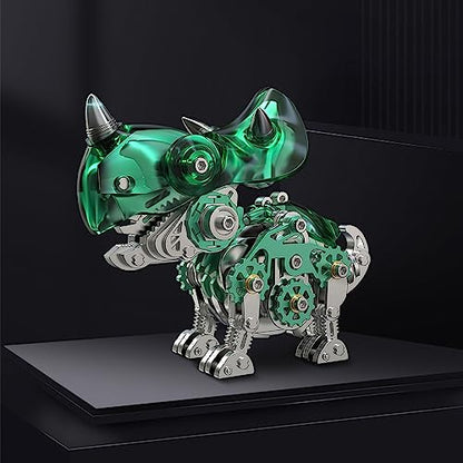 FILASLFT 3D Metal Puzzles for Adults,Mechanical Dinosaur Model Triceratops - color: B4-triceratops-green