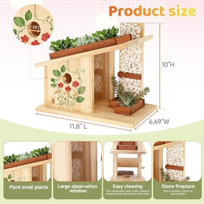 Modern Birdhouse Woodworking Kit, Natural Cedar Wooden birdhouses for Outdoors with Paint Set, Creative DIY Birdhouse Gift, Build Your Own Bird House Kit