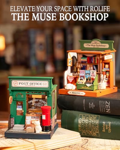 Rolife DIY Mini Building House Miniature Kit-The Muse Bookshop, Miniature Lifestyle Mini Bookshelf Decoration, DIY Hobbies/Gifts for Craftsman (The Muse Bookshop) - style: DS - The Muse Bookshop