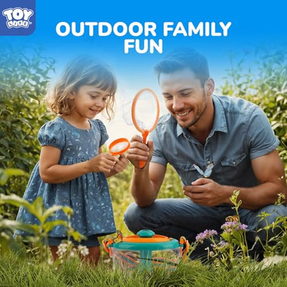 TOY Life Bug Catcher for Kids Outdoor Toys with Butterfly Net, Kids Binoculars, Magnifying Glass, Bug Habitat with Magnified Viewer & Bug Toys Tweezers, Insects Bug Catching Kit Outdoor Explorer Kit