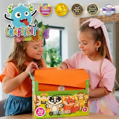 Craftikit® 20 Award-Winning Fairy Garden Crafts for Kids - 20 All-Inclusive Fun Paper Toddler Crafts, Fairy Garden Kit for Kids Ages 3-10 - color: Fairy Garden