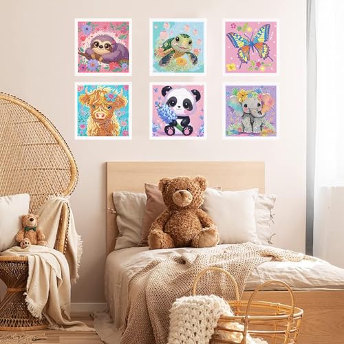 6 Pack Diamond Art Kits for Kids Teens, Diamond Painting for Kids 6X6 Inch - color: DPKK-3