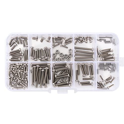 INJORA Screws Pins Nuts M1.6 M2 M2.5 Grade 12.9 Stainless Steel Hex Screws Hardware Kit for TRX4M 1/18 RC Crawler Car - size: One Size