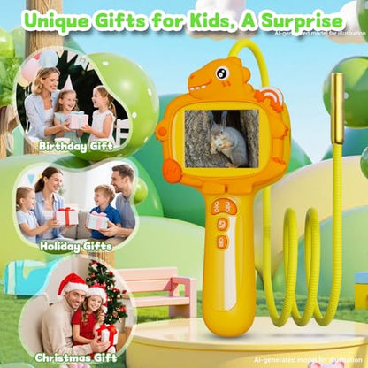 Kids Borescope Camera with Light, STEM Educational Toy, Orange - color: Orange