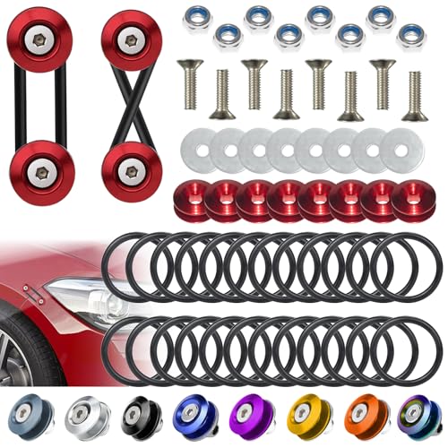 BFXM Universal Bumper Clips, Front Rear Bumper Quick Release Kit - color: Red, size: 4set