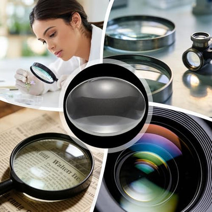 PATIKIL Concave Lens, 60mm Focal Length 40mm (1.6") Diameter Round Glass Magnifying Telescope Lens Trial Set Ground Edge for Lab Physics Class Optics Scientific Experiments, White, 6Pcs - size: 1.6inch