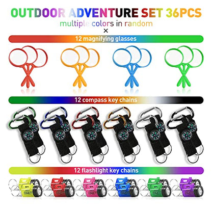 PROLOSO Nature Exploration Kit Outdoor Games Party Favors Toys for Kids Perfect for Adventure Theme Parties, Explorer, Camping, Hikes, Scouts 36 Pack