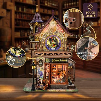Book Nook Kit DIY Miniature House 3D Wooden Puzzle - Time Magic Club - color: Time Magic Club