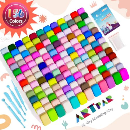 A‌RTPAR Air Dry Clay 156 Colors,Modeling Magic Clay for Kids Bulk Craft Kit - color: 156 colors