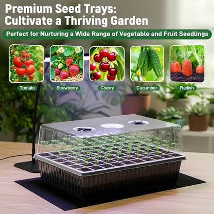 DazSpirit Seed Starter Kit, 60-Cell Tray with Grow Light and Heat Mat