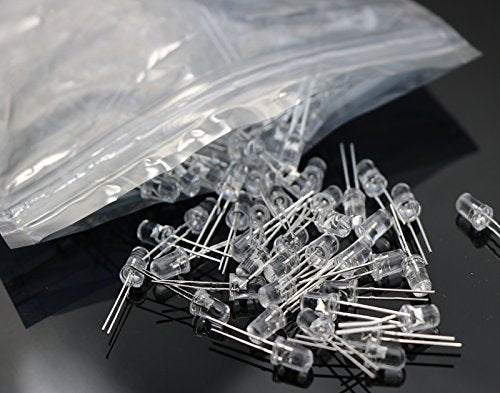 100pcs 5mm Yellow LED Emitting Diodes Lights, Clear - color: E)yellow