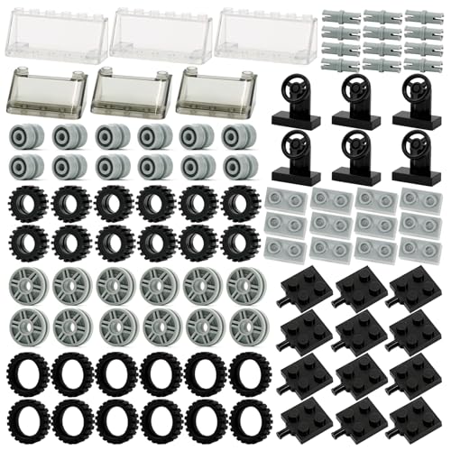 Wheels and Axles Sets Tires Car Parts and Pieces Building Accessories Toy - color: 102pcs