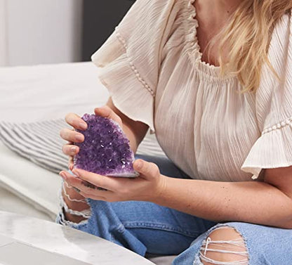 3 to 4 Lb Amethyst Crystal Geode From Uruguay – 4.5" to 7.5" Height, Natural Large Amethyst Cluster Rock – Crystals And Healing Stones - style: 3 lb to 4 lb