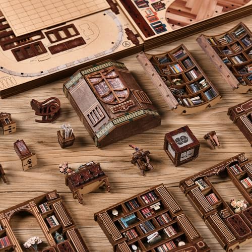 Dreamy Book Hall Book Nook Kit – DIY Miniature Dollhouse 3D Wooden Puzzle, Multi-Layer Vintage Library with LED Warm Light, Premium Imported Wood Bookends, Creative Gift for Adults & Teens - style: Dreamy Book Hall