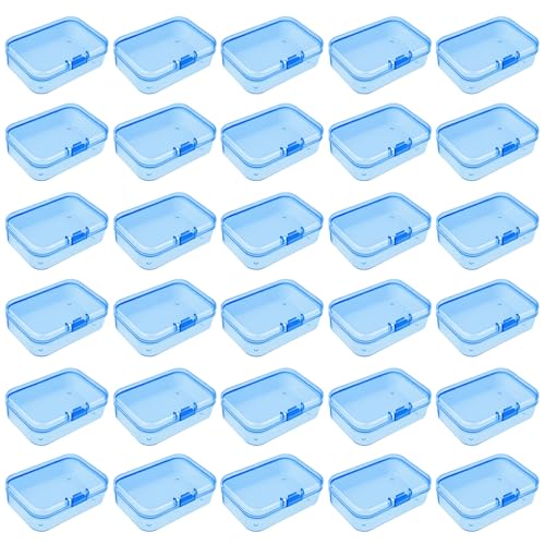 Goodma Mini Rectangular Plastic Storage Boxes, Blue, 2.6x1.8x0.8in - color: Blue, size: 65 x 45 x 20 mm
