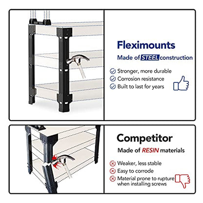 FLEXIMOUNTS Workbench Legs, Heavy Duty Workbench Kit with Shelf for DIY Custom, Maximum 96" Length, 48" Width for Garage Storage, Workshop, Shelving, Lumber Not Included