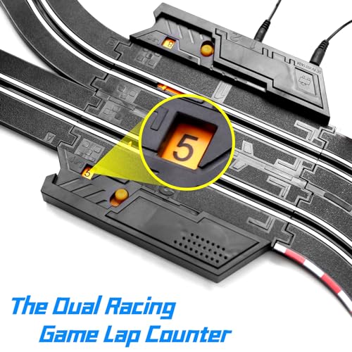 Slot Car Race Track Set for Boys, Electric Track with Light and 4 Slot Cars