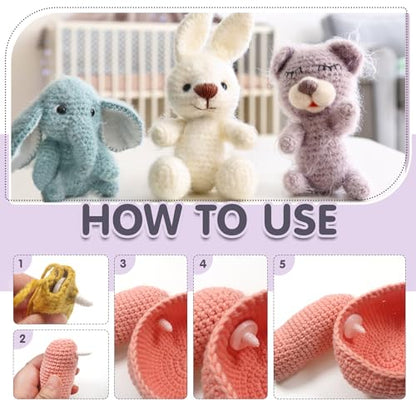 TOAOB 20 Set 20mm Joints for Amigurumis Crochet White Movable Plastic Animals Safety Joints for Crochet Accessories Stuffed Animals Crafts Puppets Limbs and Arm Leg Neck Joints Making - size: 20mm