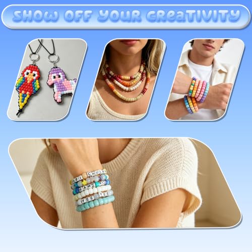 LIS HEGENSA 24Color 4300PCS Kandi Pony Beads Bracelets Jewelry Making Kits - size: 24 Color(4300PCS)