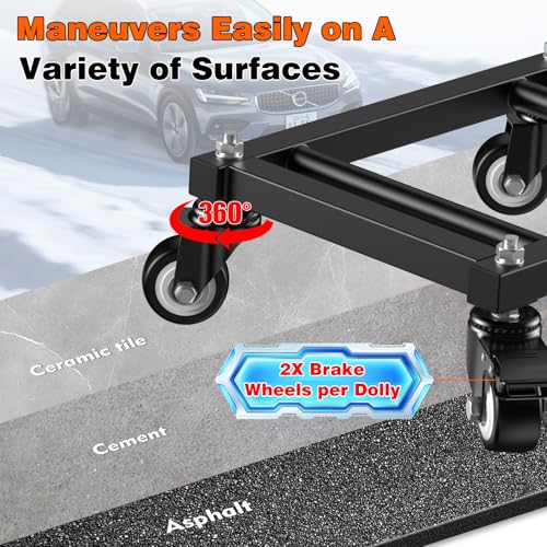 Heavy Duty Car Wheel Dolly, Car Dolly Set 2 Pack, Portable Moving Dolly for Motorcycles, Boats,Cars, ATV, SUV, etc.