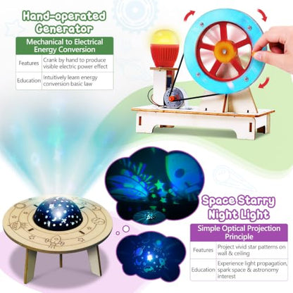 UNGLINGA STEM Science Kits for Kids Age 8-14, Physic Wood Craft Building