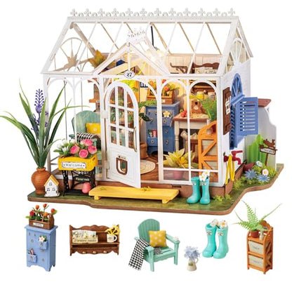 Rolife Greenhouse DIY Miniature Dollhouse Kit Creative Gift for Adults - style: Garden House